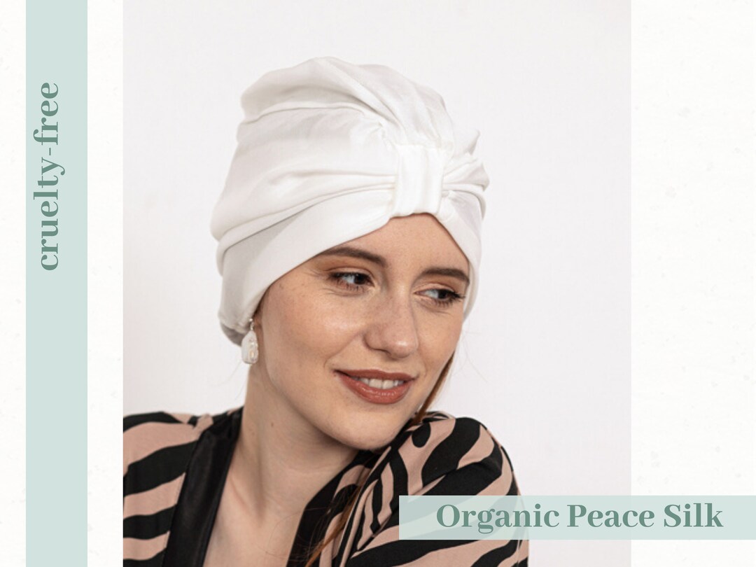 Silk Turban, Hair Protection, Head Cap, Sleep Cap Ahimsa Silk, Violencefree Silk, Peace Silk