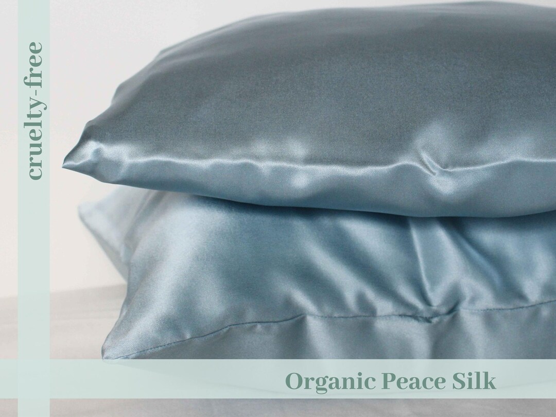 Silk Pillow, Blue, Hair Protection, Skin Care, Pillowcase Ahimsa Silk