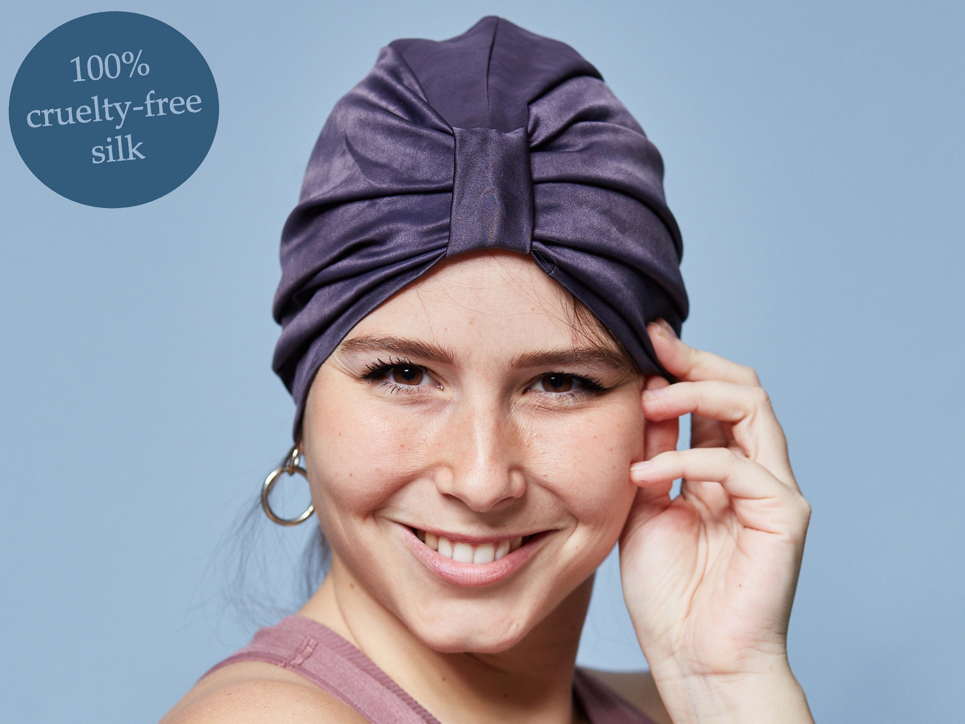 Silk Turban, Hair Protection, Head Cap, Sleep Cap Ahimsa Silk, Violence