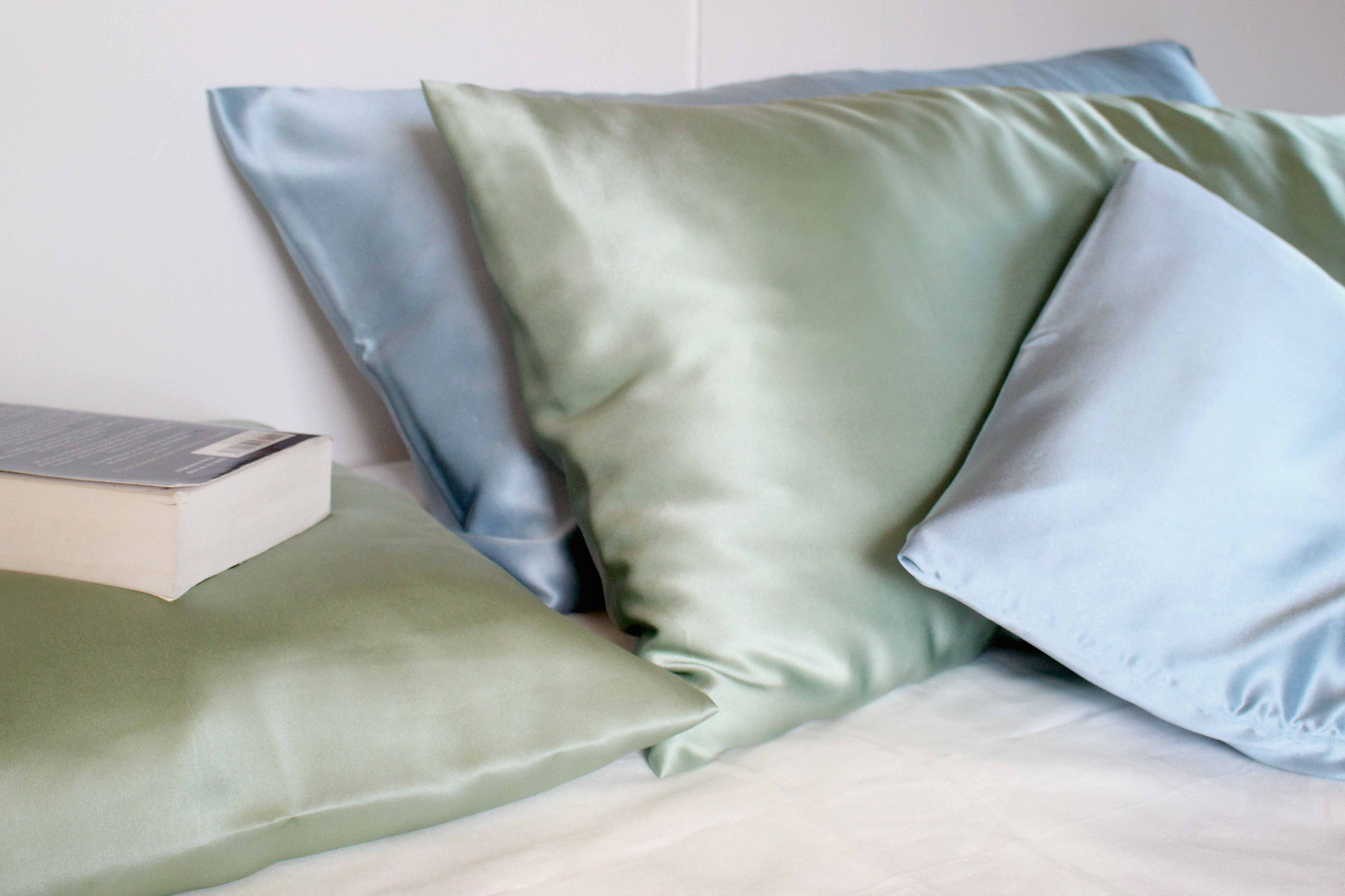 Silk Pillows, Mintcoloured, Hair Protection, Skin Care, Pillowcase