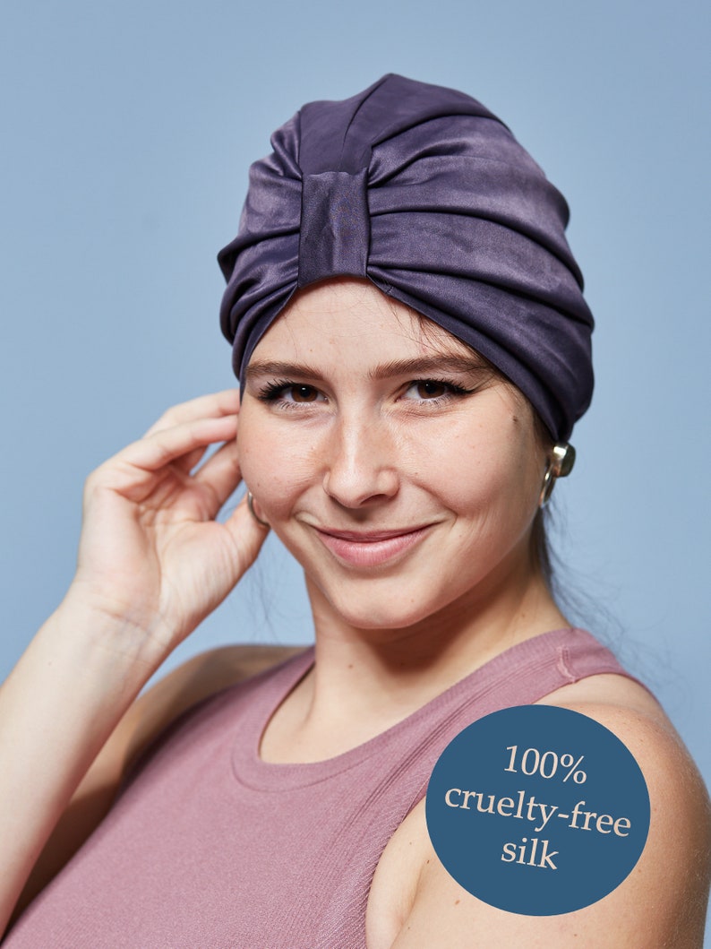 Silk Turban, Hair Protection, Head Cap, Sleep Cap Ahimsa Silk, Violencefree Silk, Peace Silk