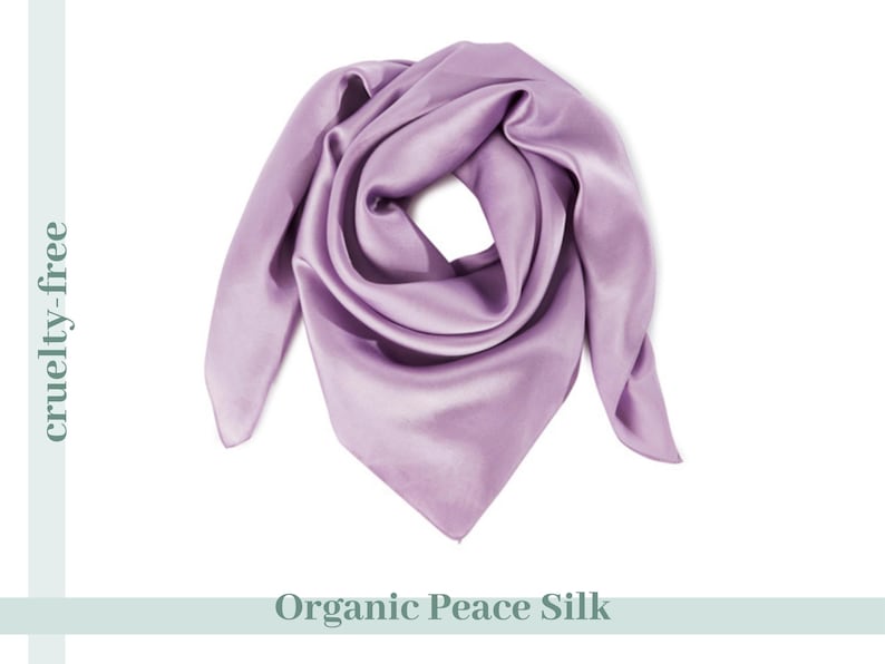 110x110cm Silk Scarf, Ahimsa Silk Scarf, Peace Silk, Cruelty Free