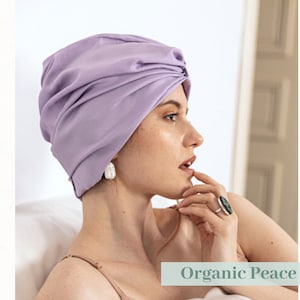 Sleep turban made from cruelty-free Ahimsa silk - natural hair care while you sleep!