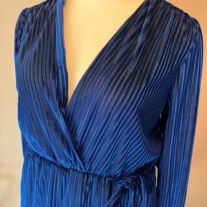 Bold Blue & Black Velvet Mini Dress