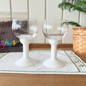 Pair JAZZ by Bodum Glasses with White Stem in Original Box | Rare Find | Danish 80s Design | Retro Glass