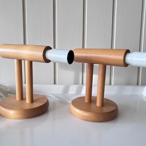 Darø Type 443 Pair of Beech Wood Wall Lights Scandinavian Bohemian Sconce 1970s Nordic Home Interior image 3