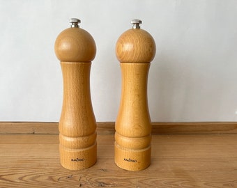 Raadvad Salt & Pepper Mills | Beech Wood | Danish Design | Minimalist | Retro Scandinavian Home