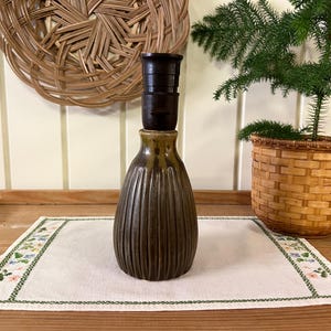 Vintage Danish Ceramic Table Lamp | Joghus Bornholm | 1970s Ridged Light | Danish Vintage Pottery | Beautiful Shape and Glaze