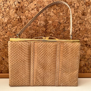 Vintage Schlange Geldbörse | Lederhandtasche | 1950er Jahre Dänisch Vintage | Damen Geldbörse | Oma Geldbörse