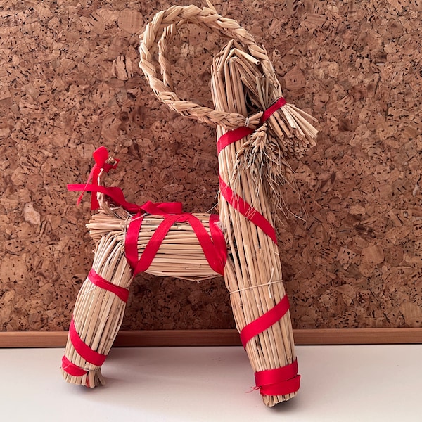 Danish Straw Goat 32cm | Julebuk | Scandinavian Christmas Decor | Handmade Crafted | Farmhouse Cottage | Country Home Decor