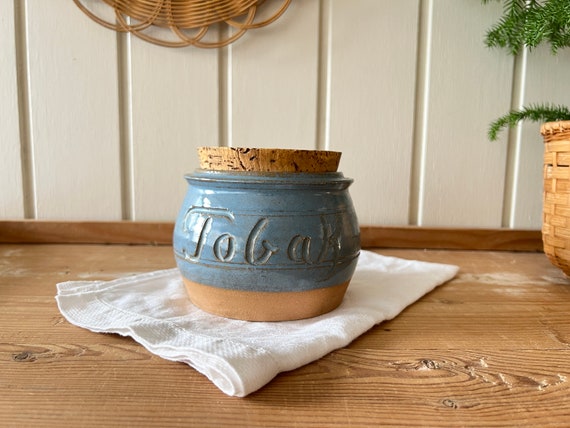 vintage tobacco jar Antique Treen 19th Century Dutch in Antique Jars This glass jar is perfectly sized Fenton Blue Marble Tonacco Jar