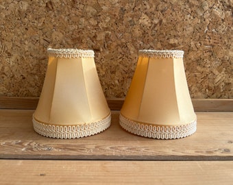 Vintage Pair of Lampshades for Sconces | Fabric Shade with Clip On Inserts | Danish Vintage 1960s