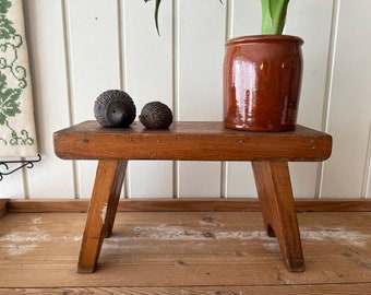 Escabeau en bois antique | Anciens meubles de ferme danois | Décoration d'intérieur de maison de campagne | Rustique et primitif