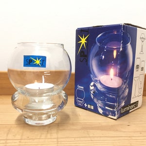 Vintage LUMINARC Cocoon | Duo Candle Holders | Mint in Original Box | 1980s Retro Glassware
