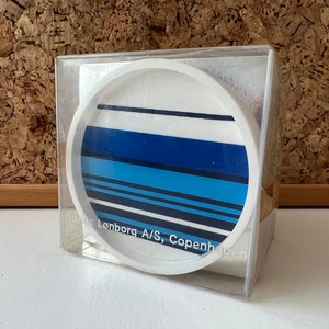 Laurids Lonborg Box mit 6 Untersetzer | Lena & Al Eklund | 1970er Jahre Bunte Bar Ware | Retro Made in Dänemark