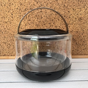 Seau à glace Stelton par Erik Magnussen | Plastique transparent et articles de bar noirs | Design danois | Élégant minimaliste
