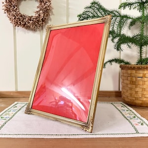 Vintage Frame 19x25cm Brass with Convex Glass | Danish Art Deco Wallhang