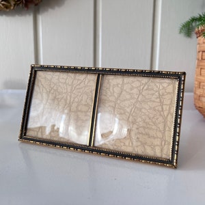 Vintage Frame 7.5x14.5cm Double Frame in Brass with Convex Glass | Danish Art Deco Wallhang