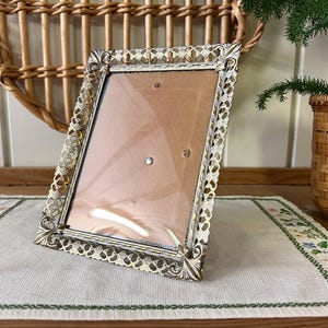 Vintage Frame 12x16cm Silver Toned Filigree with Convex Glass | Danish Art Deco Wallhang