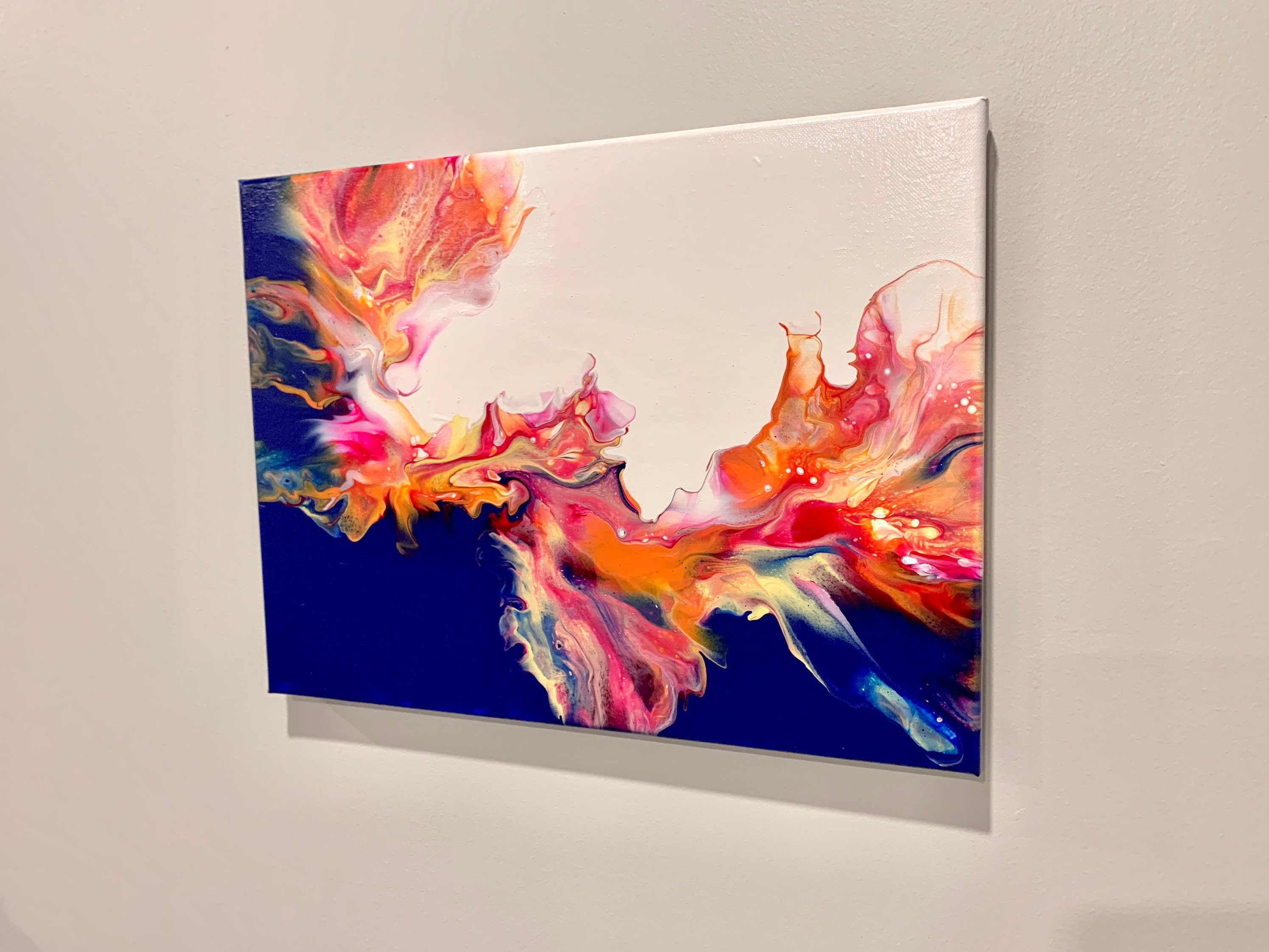 Fluid Abstract Color Split Painting Acrylic On Canvas Etsy
