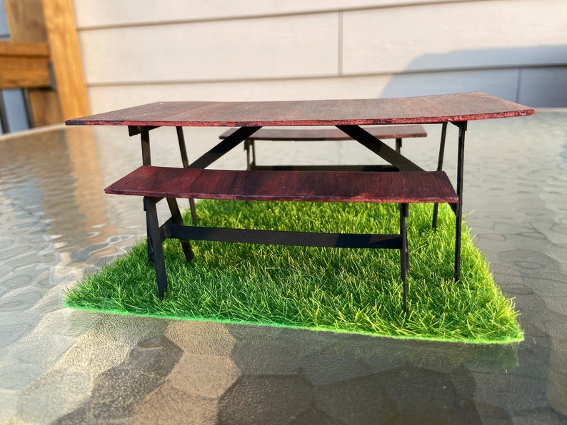 Miniature Picnic Table With Benches Etsy