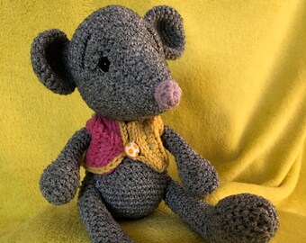 crocheted mouse