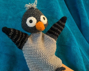 gehäkelter Pinguin | Handpuppe