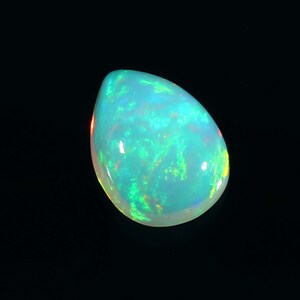 Amazing Natural Ethiopian Welo Fire Opal 2.55 Carat Pear Shape AAA Grade Opal Cabochon Size 8.6x12mm Smooth Handmade Opal For Jewelry