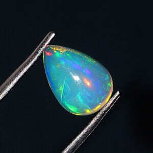 Unique Natural Ethiopian Opal Blue Pear Size 7x9MM Opal Cabochon Gemstone Handmade Opal Flashy fire Opal Best Gift For Her Jewelry Stone