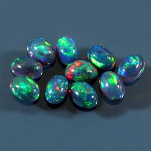 AAA Quality Natural Black Ethiopian Opal, Black Opal Cabochon, Multi Fire Opal Cabochon, Black Opal Gemstone, Size-6x4MM