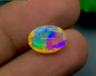 Paire D'opales De Feu éthiopiennes Welo Naturelles - 1.70 Ct - Couleurs Arc-en-ciel - Taille Ronde