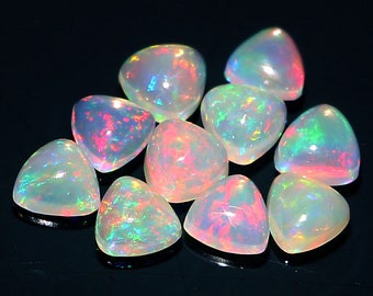Ethiopian Opal Cabochons, Trillion Shape, 5mm, AAA Quality (10 Pieces)