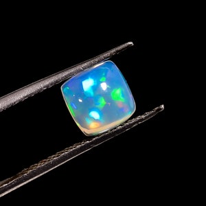 Amazing  Natural Blue Welo fire Opal Square Shape Ring Size Square 1.00 Carat Celebrated Size 7x7x4mm Opal Gemstone Use For Making Jewelry
