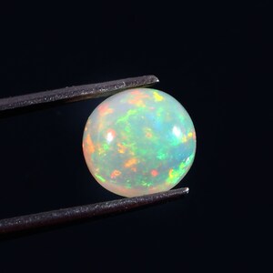 9mm AAA+ Grade Rainbow Flashy Fire Ethiopian Opal Round Shape Cabochon, Top Opal Gemstone For Ring/Pendant making Jewelry