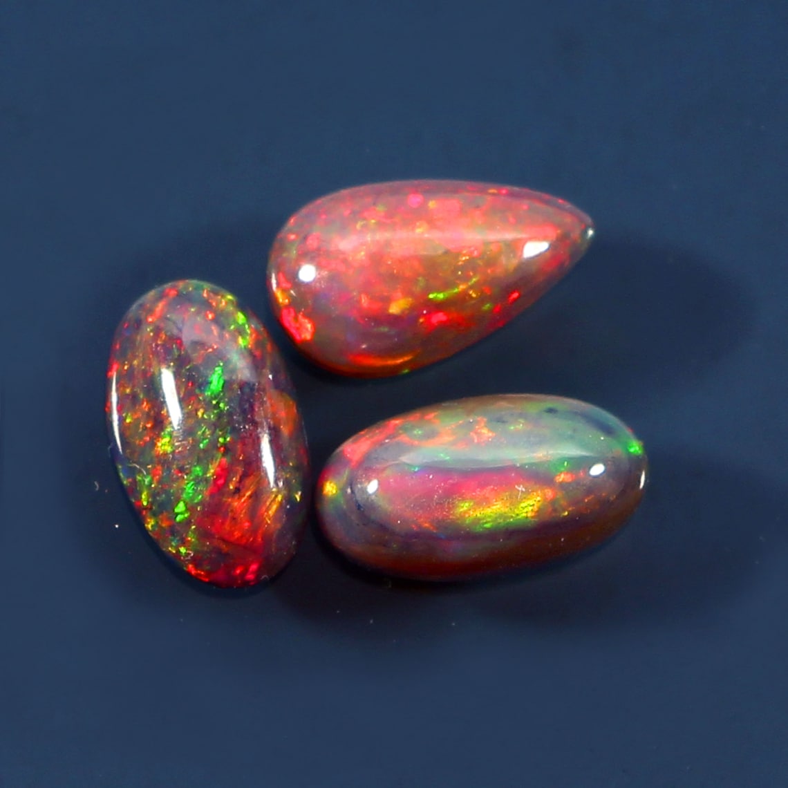 6x10mm dark galaxy red fire opal natural Ethiopian opal AAA | Etsy