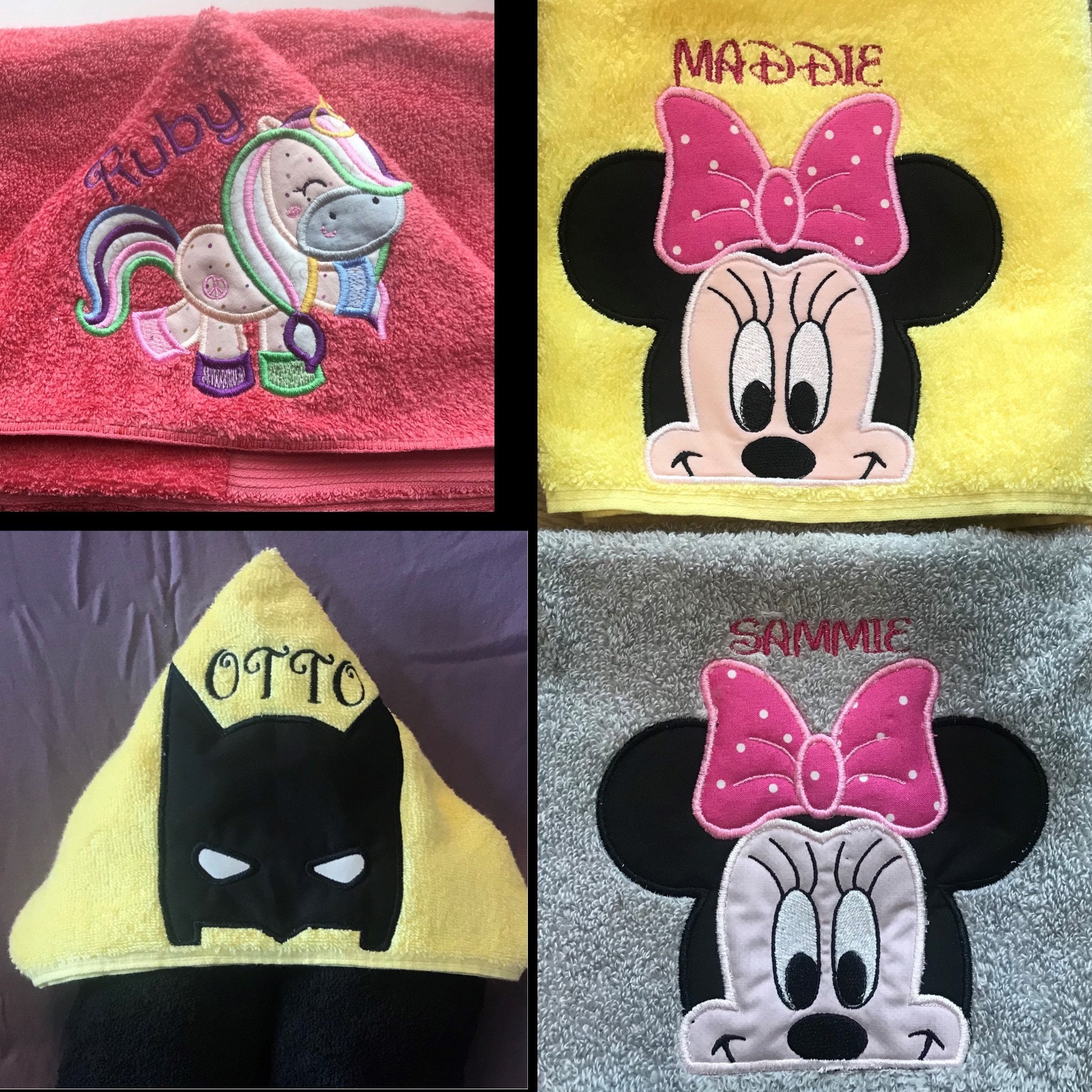 Hooded Character Towel Personalized Hooded Towel Girl's Etsy