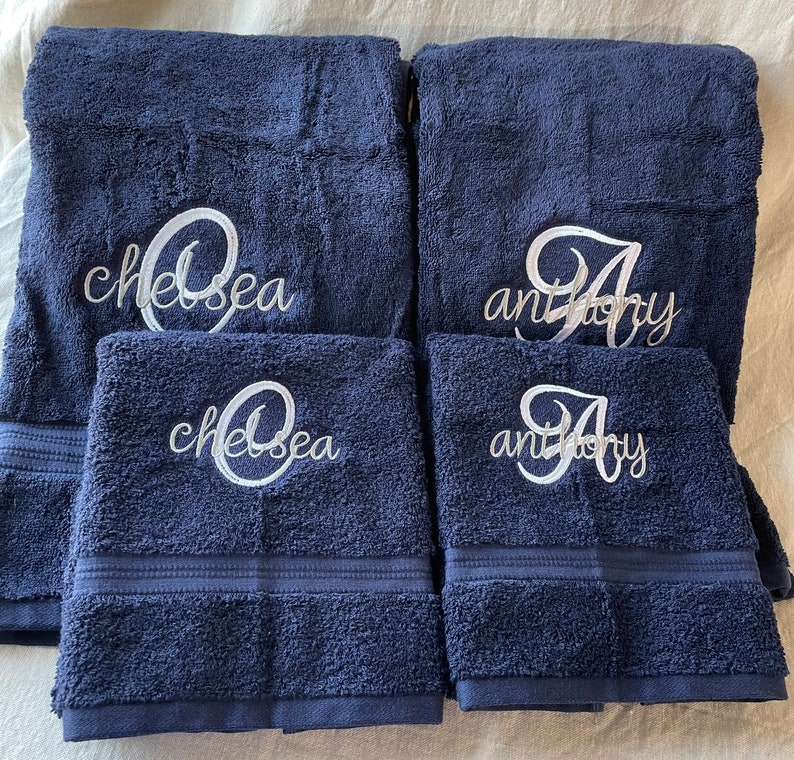 THICK Embroidered Bath Towel, Custom Towel, Personalized Towel, Monogram Towel, Christmas, Wedding, Grad Gift, Housewarming, Anniversary image 4