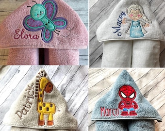Hooded Character Towel, Personalized Hooded Towel, Girl's Hooded Towel, Boy's Hooded Towel, Swim Towel, Bath Towel, Baby Towel, Super Hero,