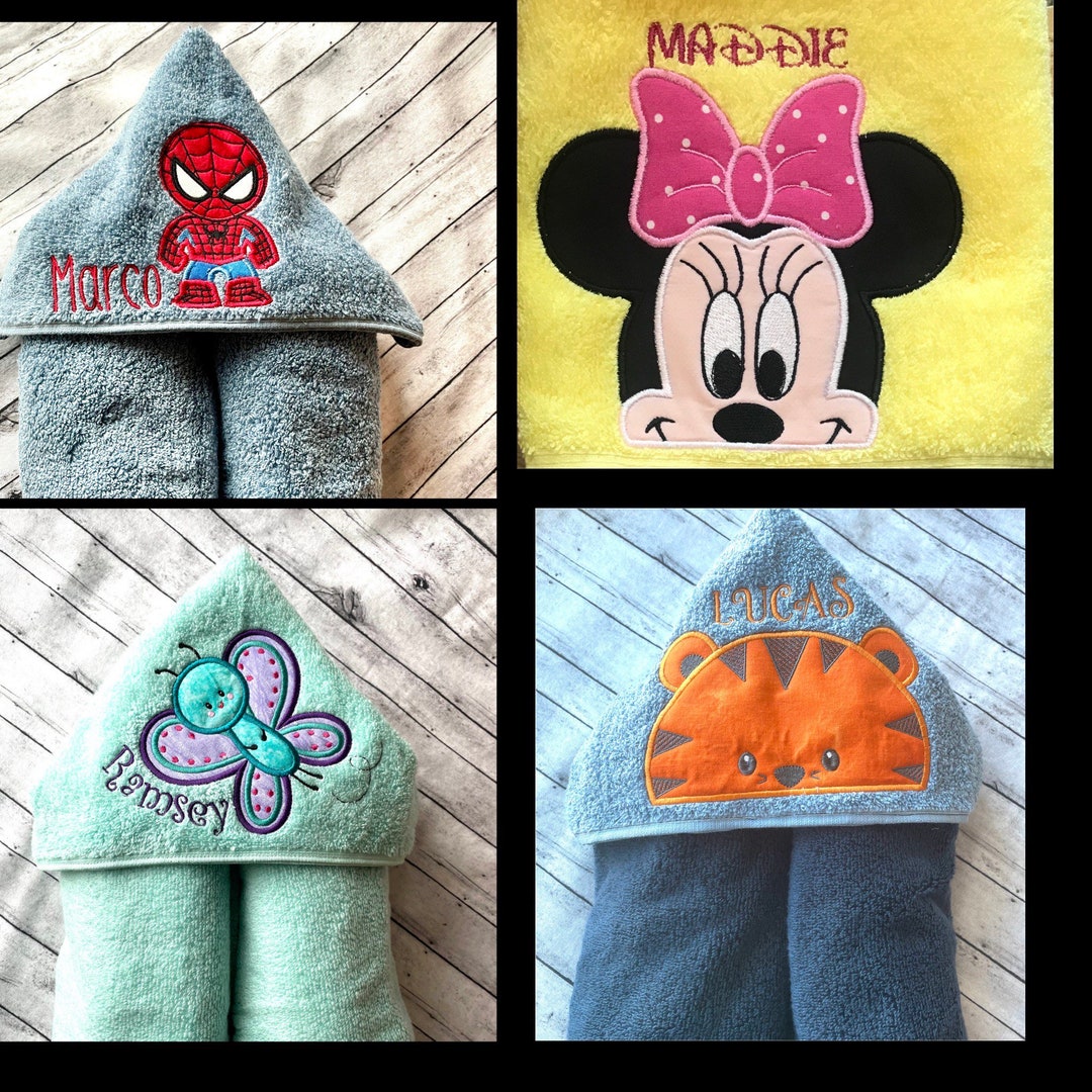 Hooded Character Towel, Personalized Hooded Towel, Girl's Hooded Towel