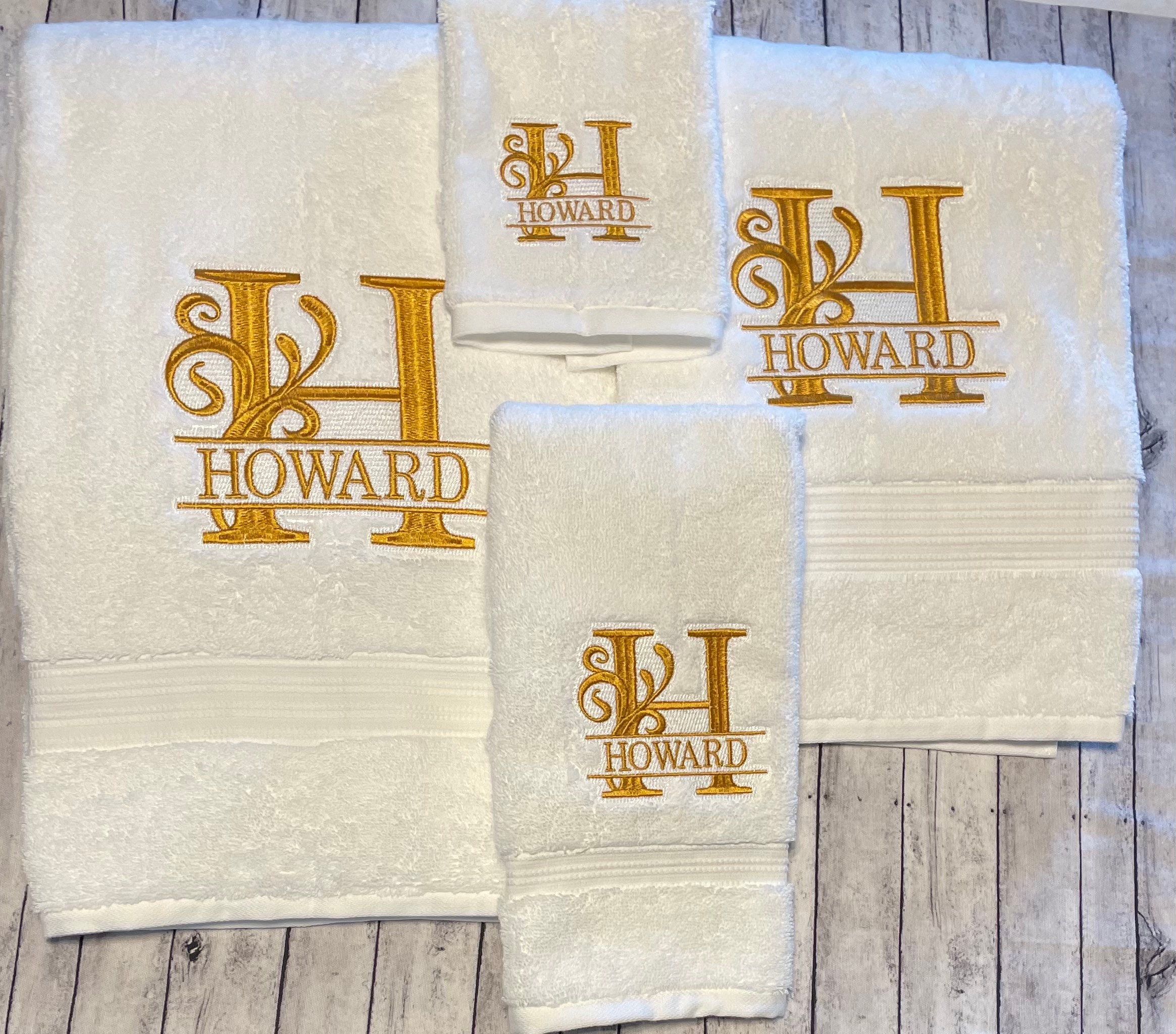 6 Piece Monogrammed Towel Set - Excellent Gift for Grads, New Homeowne –  Arch City Monogramming, LLC