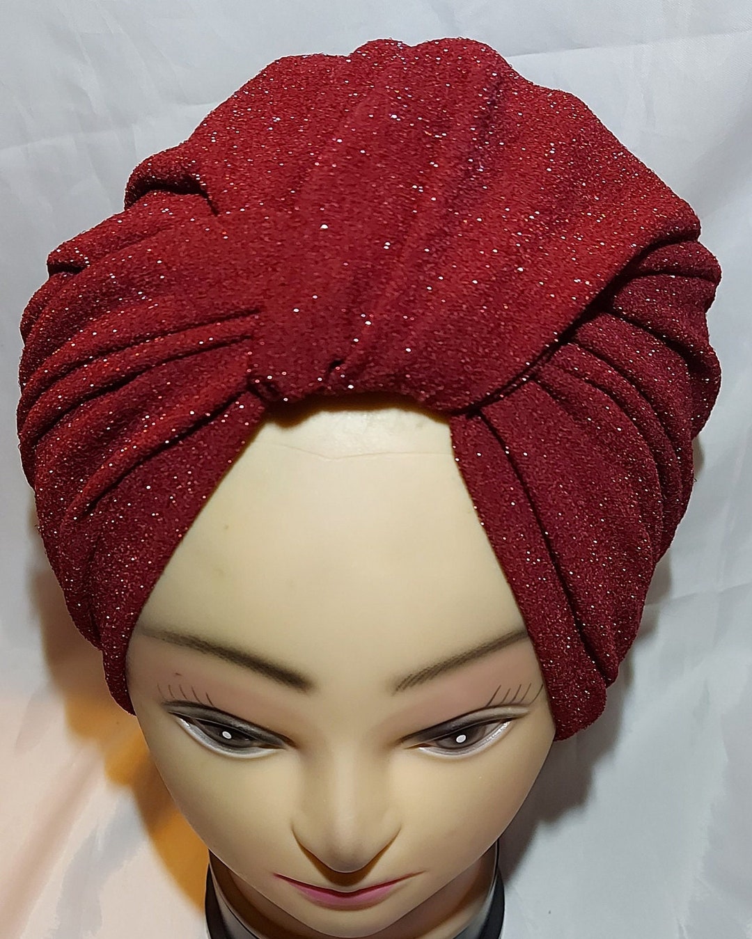 African Auto Gele, Lurex Turban Cap for Women, Instant Headwear ...