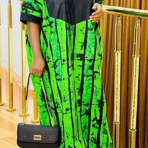 African Adire Boubou, Nigeria tie die boubou, Kampala Agbada, Party dress for women, Nigeria Batik