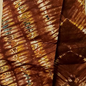 Luxury African Kampala brocade fabric. Quality Nigeria Adire 100% cotton, Tie-dye fabric Batik. Nigeria handmade Adire fabric.