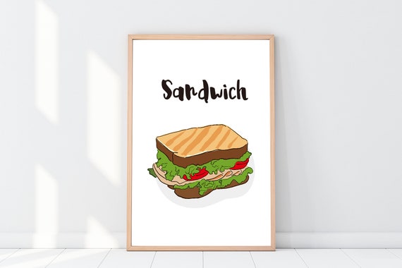 Sandwich Printable Poster Sandwich wall art Sandwich | Etsy