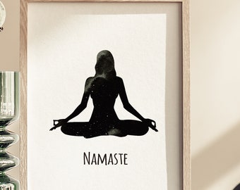 Yoga Wall Art, Namaste Printable, Yoga Print, Gallery Wall, Living Room & Bedroom Print, Yoga Poster, Digital Download