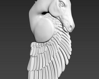 3d Pegasus Horse wall |   Print Animal 3D | STL File 3D Print |  Sculpture 3D Model - 3d Horse