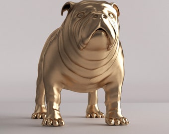3d Dog STL | American Bully| Print Animal 3D |  STL File 3D Print Model |  3 in 1