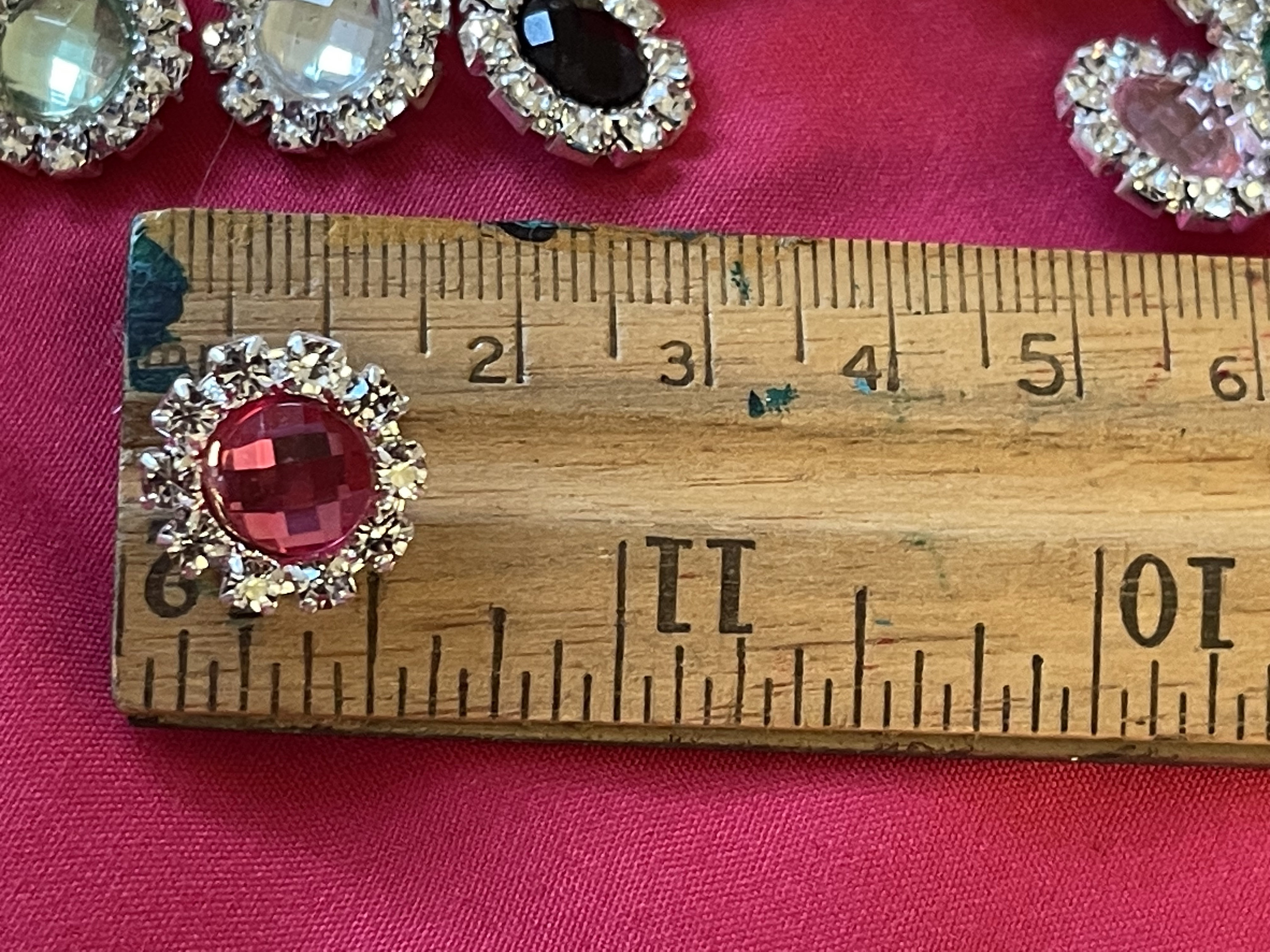 4 Count 10mm Rhinestone Buttons, Gemstone Buttons 12 Stone Buttons ...