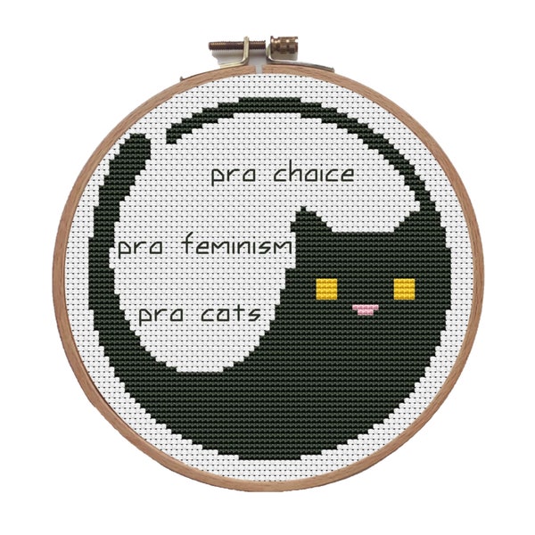 Pro Cats, feminism, Pro choice, Feminist Quote Cross stitch pattern PDF instant download