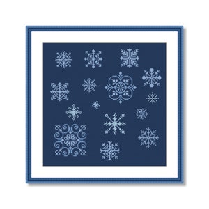 Christmas Snowflakes Cross stitch pattern, Cross stitch Chart, PDF instant download